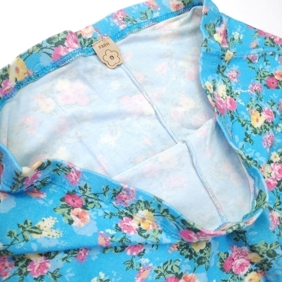 Farm Rio Blue Patterned Leggings Sz Xs - Picture 3 of 13